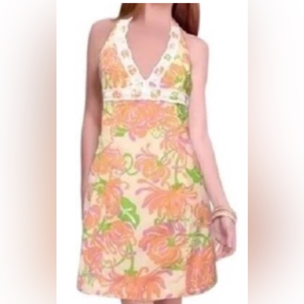 Lilly Pulitzer Multicolor Floral Halter Dress. Size 6 - Picture 2 of 5
